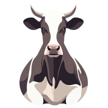 İnek beyaz arka plan üzerinde vektör çizim.