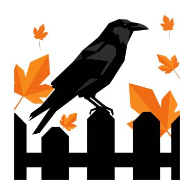 Siyah arkaplanı olan bir ağaç dalındaki kuşun vektör çizimi.