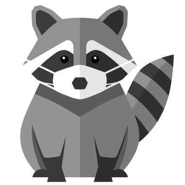 Rakun çizgi film ikonu tasarımı