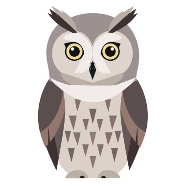 Şirin baykuş çizgi film ikon vektör illüstrasyon tasarımı