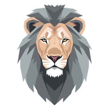 Aslan başı ve Crown vektör çizim grafik tasarımı