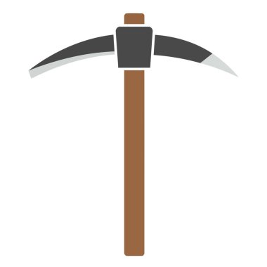 Bir kazmanın basit, temiz bir vektör grafik çizimi, madencilik, kazı ve ağır iş inşaat görevleri için temel bir araçtır.