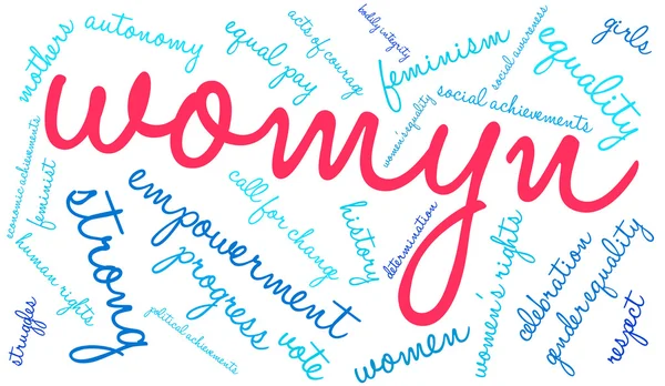 Womyn Word Cloud — Stock Vector