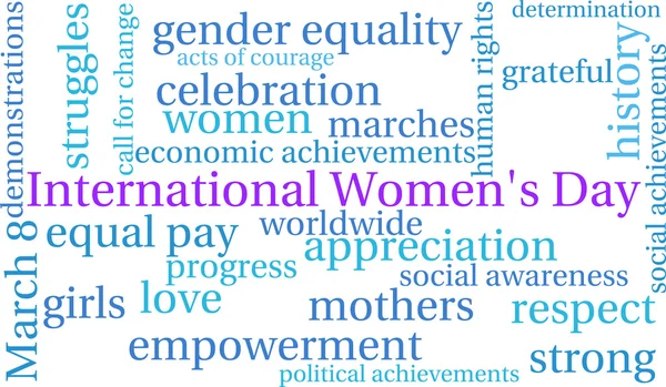 International Women's Day Word Cloud — Stock Vector