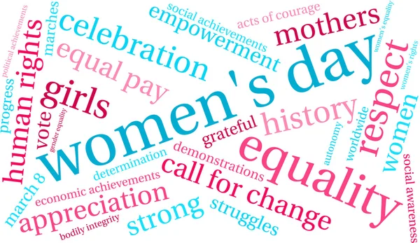 Nube de palabras del Día de la Mujer — Vector de stock