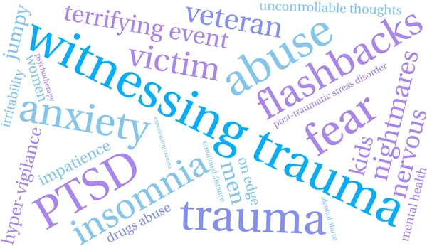 Testimonianza Trauma Word Cloud — Vettoriale Stock