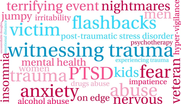 Testigo de trauma Word Cloud — Archivo Imágenes Vectoriales