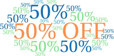 %50 off - elli yüzde kelime bulutu
