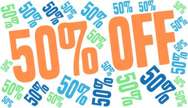%50 off - elli yüzde kelime bulutu