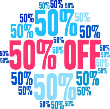 %50 off - elli yüzde kelime bulutu