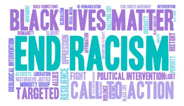 End Racism Word Cloud clipart