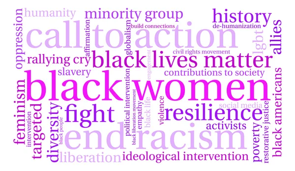 Black Women Word Cloud — Stock Vector