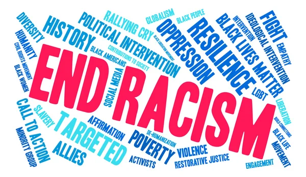 End Racism Word Cloud — Stock Vector