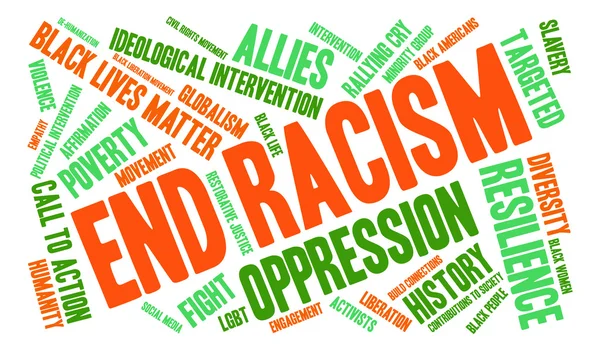 End Racism Word Cloud — Stock Vector