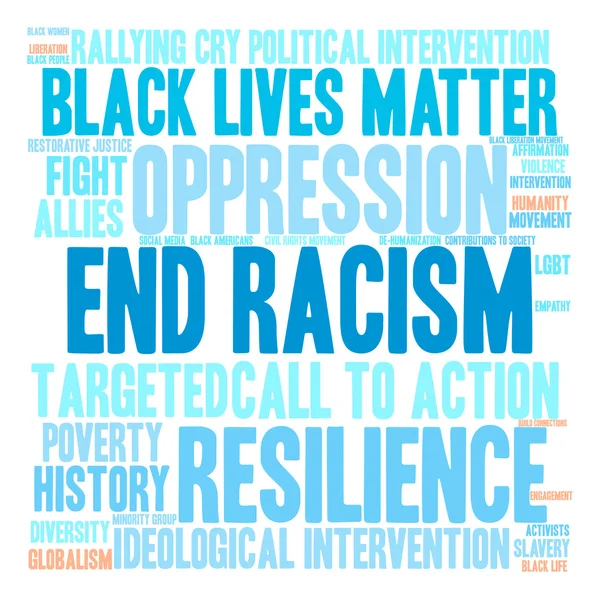 Acabar con el racismo Word Cloud — Vector de stock