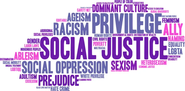 Sociale rechtvaardigheid Word Cloud — Stockvector