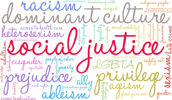 Justicia Social Word Cloud — Vector de stock