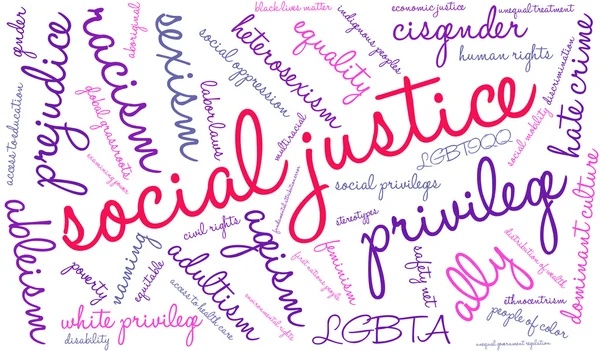 Social rättvisa Word Cloud — Stock vektor