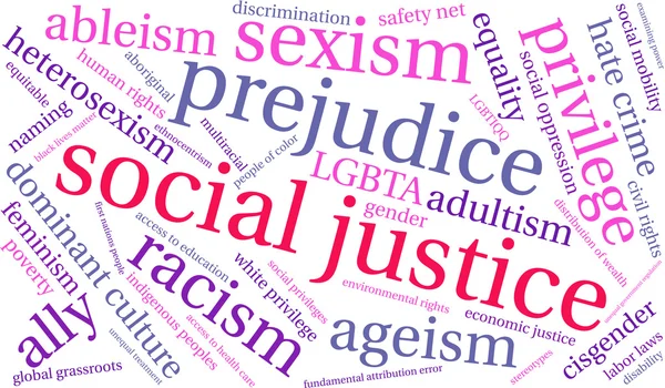 Justicia Social Word Cloud — Vector de stock