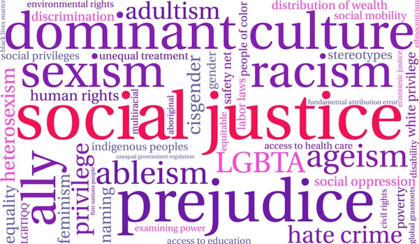 Justicia Social Word Cloud — Vector de stock