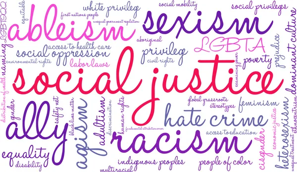 Justice sociale Word Cloud — Image vectorielle