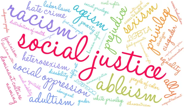 Justicia Social Word Cloud — Vector de stock