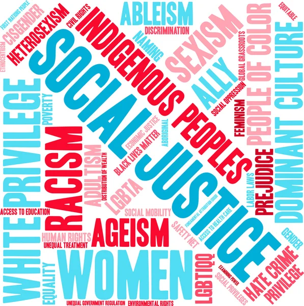 Sociale rechtvaardigheid Word Cloud — Stockvector