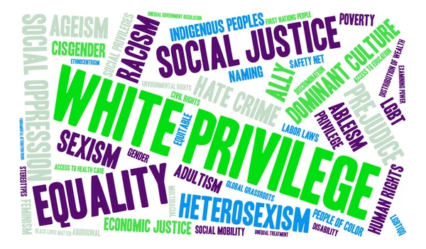 Blanco Privilege Word Cloud — Vector de stock