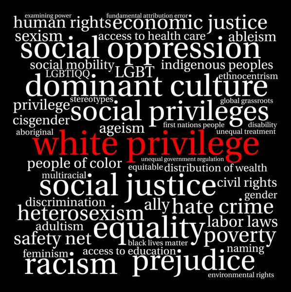 Nuage de mots Privilège blanc — Image vectorielle