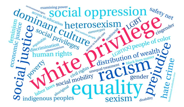 Blanco Privilege Word Cloud — Vector de stock