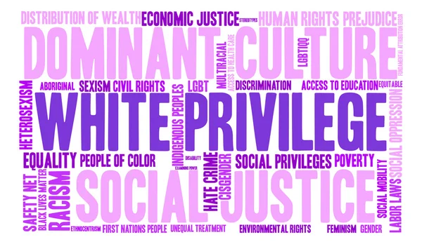 Blanco Privilege Word Cloud — Vector de stock