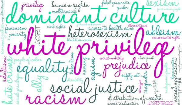 Blanco Privilege Word Cloud — Vector de stock