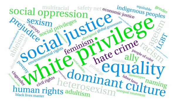 Blanco Privilege Word Cloud — Vector de stock