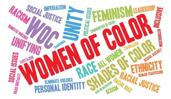 Nube de palabras de mujeres de color — Vector de stock