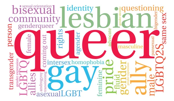 Nube de palabra queer — Vector de stock