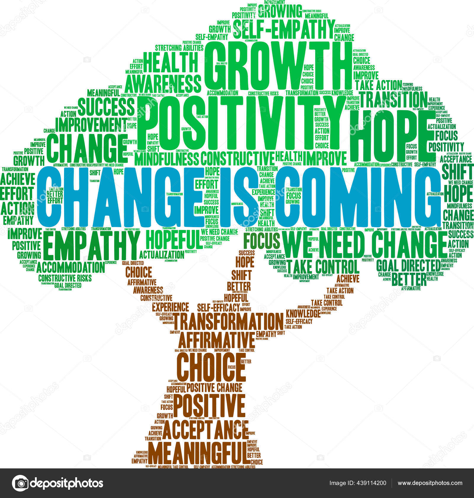 Cambio Viene Nube Palabras Sobre Fondo Blanco vector, gráfico vectorial