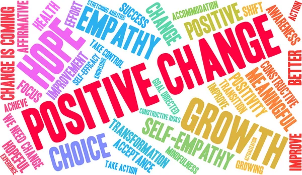 Positive Change Wortwolke Auf Weißem Hintergrund — Stockvektor