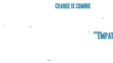 Beyaz arkaplandaki canlandırılmış kelime bulutunu değiştir.