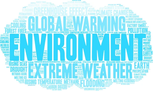 Umwelt Wortwolke Auf Weißem Hintergrund — Stockvektor