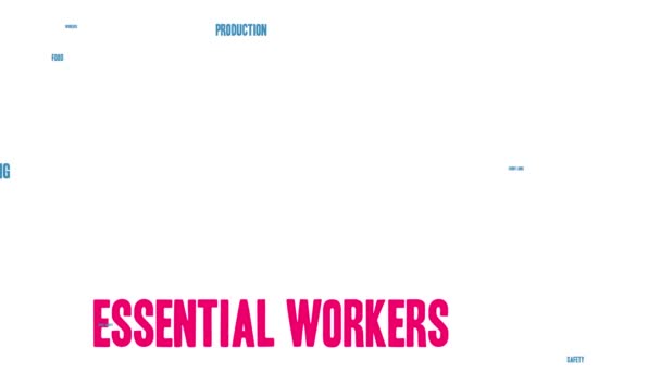 Essential Workers Animated Word Cloud White Background — Stock Video