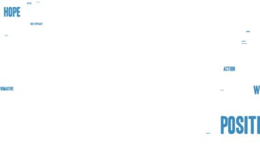 Beyaz arkaplandaki canlandırılmış kelime bulutunu değiştir.