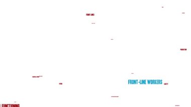 Cephe İşçileri beyaz arka planda kelime bulutu canlandırdı.