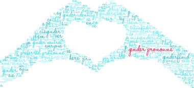 Beyaz arka planda Cinsiyet Bildirgesi 'nin kelime bulutu.