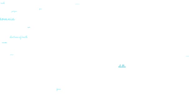Длинноногое Анимированное Облако Слов Белом Фоне — стоковое видео
