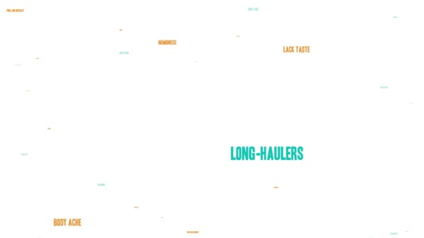 Long Haulers Nuage Mots Animés Sur Fond Blanc — Video