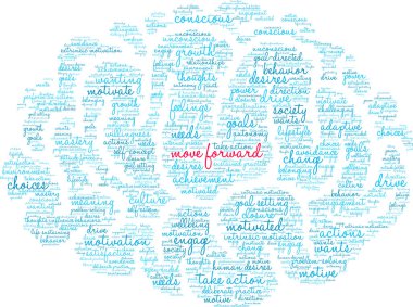 Beyaz arkaplanda İleri Kelime Bulutu Taşı. 