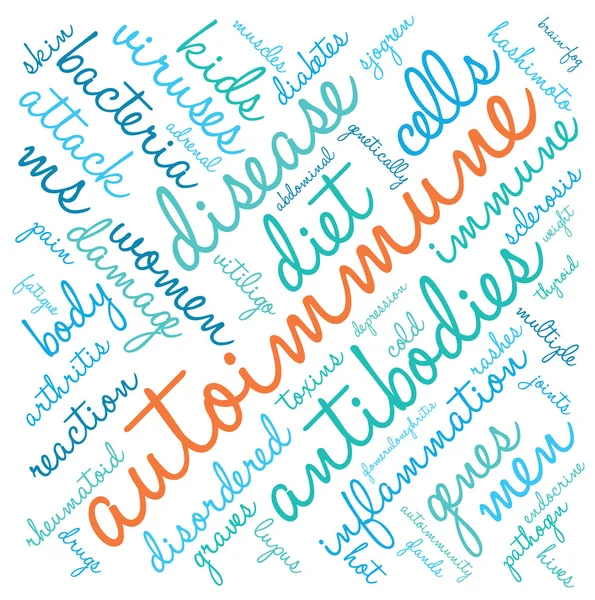 Nuage de mots auto-immunes — Image vectorielle