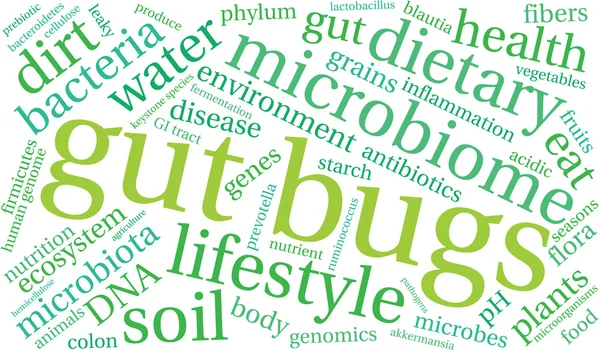 Gut Bug Word Cloud — Stock Vector