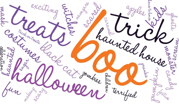 Boo Halloween Word Cloud —  Vetores de Stock
