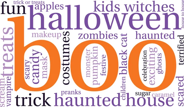 Boo Halloween Word Cloud —  Vetores de Stock